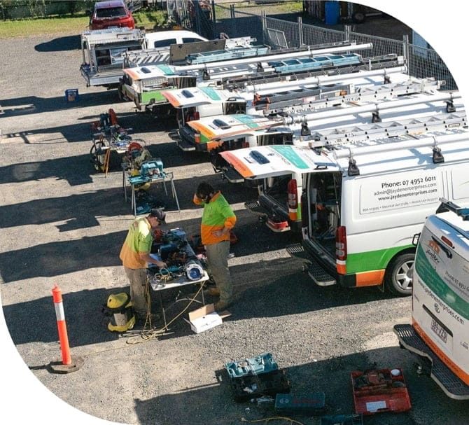 Tradesmen Sorting Electrical Tools — Jayden Enterprises in Mackay, QLD