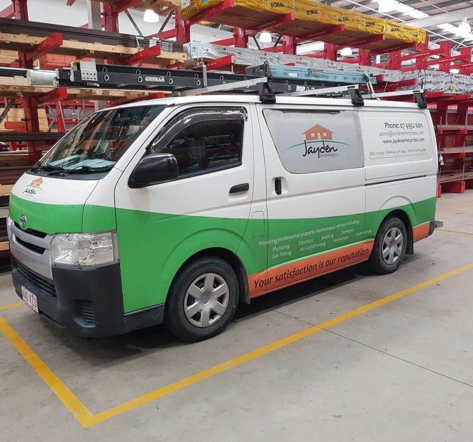 Work Van Parked in Jayden Enterprises Warehouse In Mackay