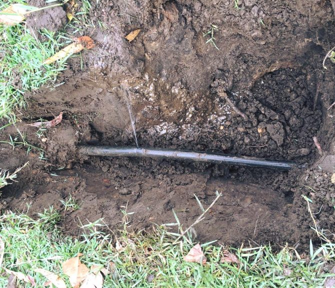 Water Leaking From A Burst Pipe